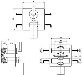 Встраиваемый смеситель для душа Kerama Marazzi Fioretto V2CR6911KM хром